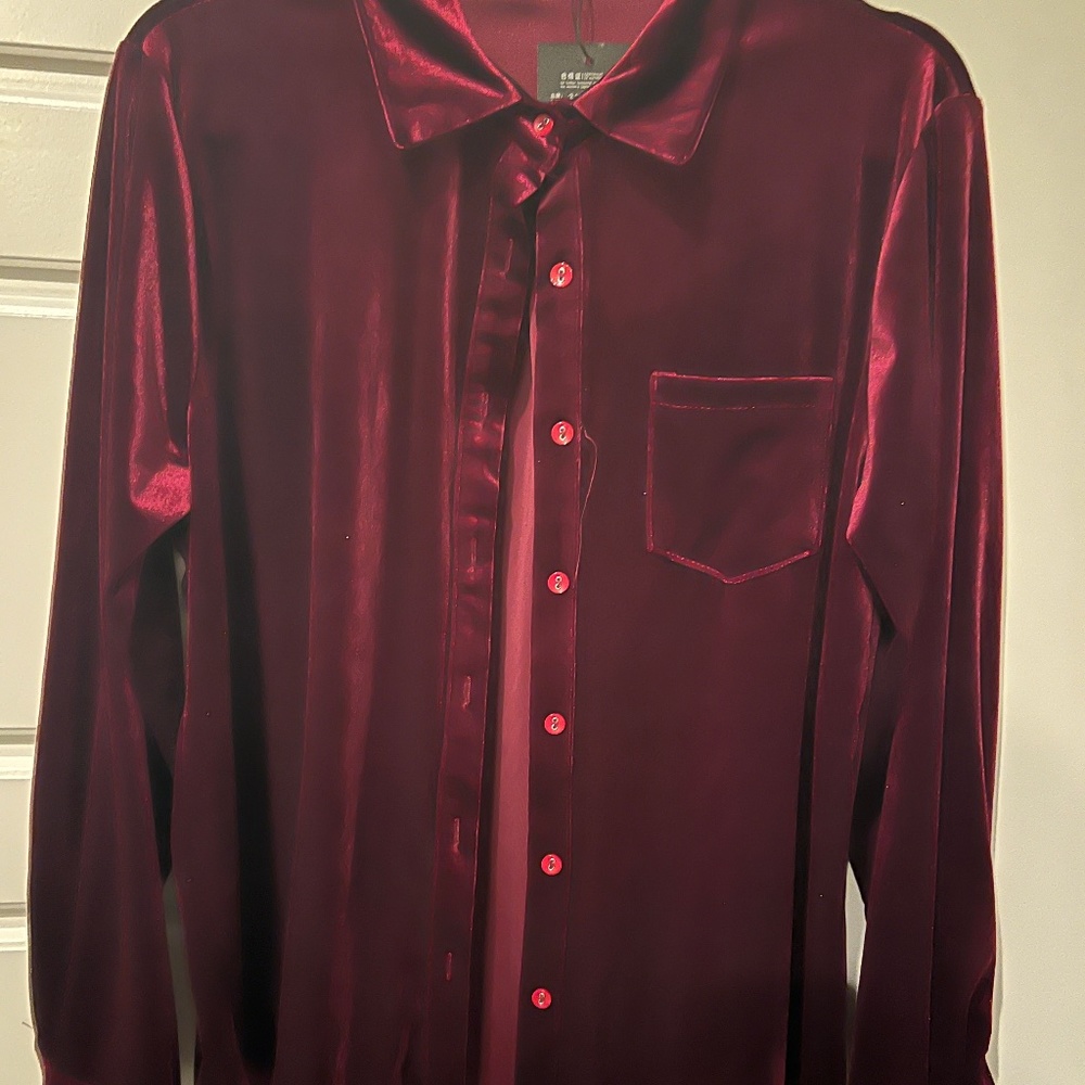 Red velvet long sleeve with tags